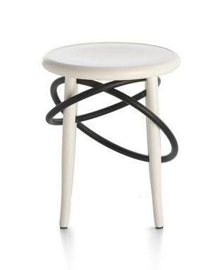 GTV Cirque Two Tone Bentwood Stool - Modern Accent Stool for Living Room, Bedroom & Entryway - Handcrafted Wooden Bar Stool with Elegant Design