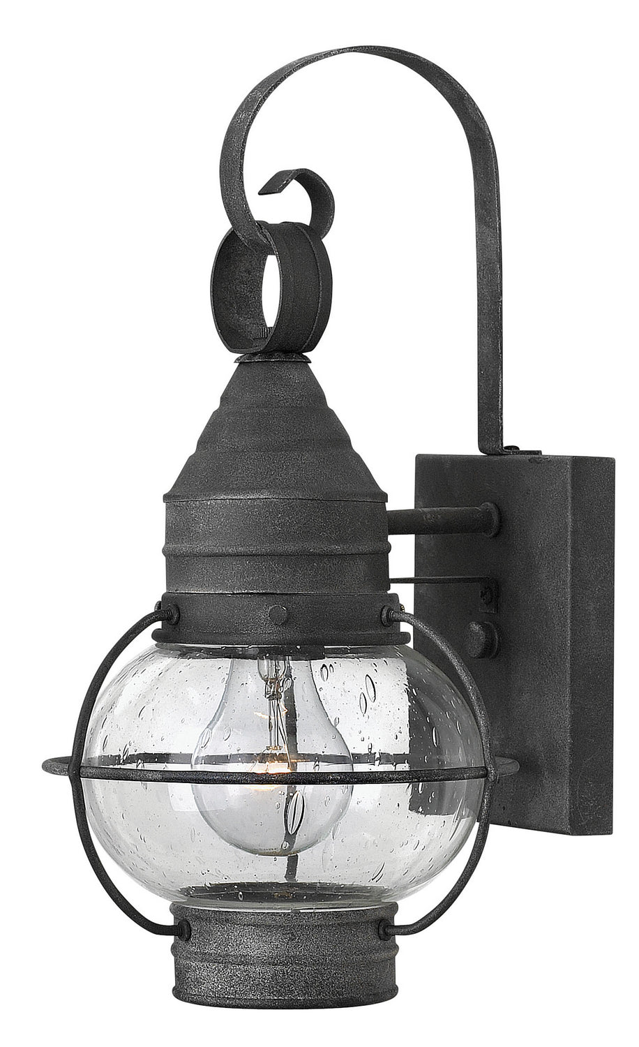 Vintage Aged Zinc LED Wall Sconce - Modern Farmhouse Lighting Fixture for Bedroom, Living Room & Hallway (Cape Cod Style)