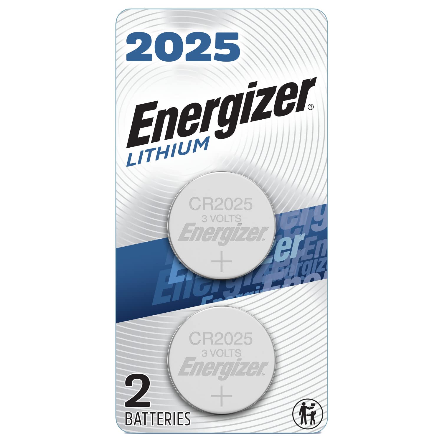 Energizer 3V Lithium Coin Cell Batteries (2-Pack) - Long-Lasting Power for Watches, Key Fobs & Small Electronics - CR2032 Battery - Black