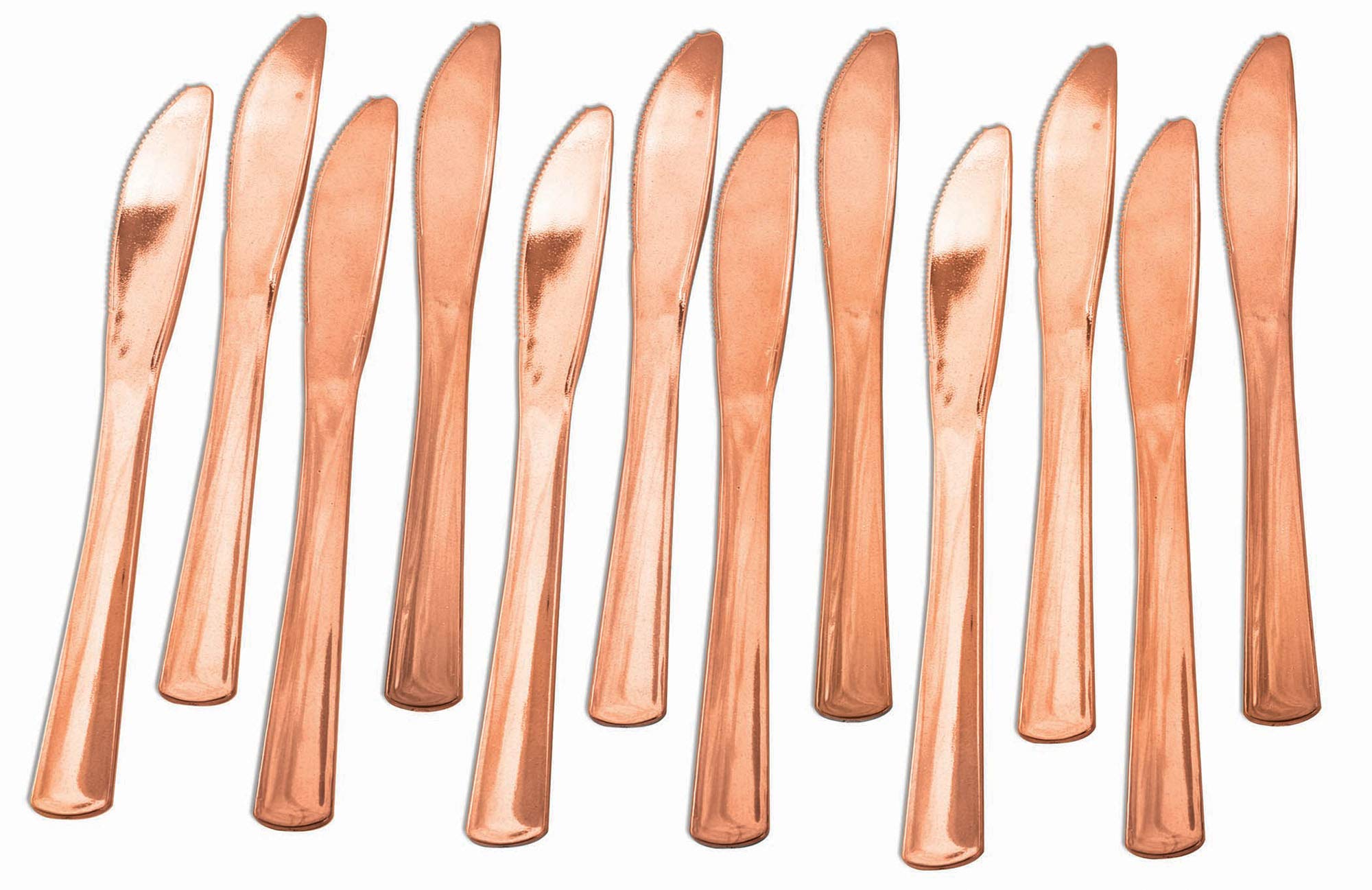 Forum Novelties X81871 Rose Gold Knives - Elegant Stainless Steel Kitchen Knives Set for Cooking, Cutting, and Slicing - Perfect for Home Chefs and Gift Giving