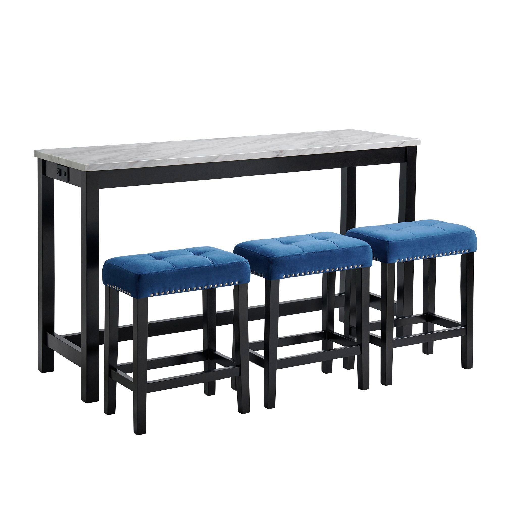 Marco 4-Piece Outdoor Bar Set - Patio, Garden, and Backyard Furniture for Entertaining