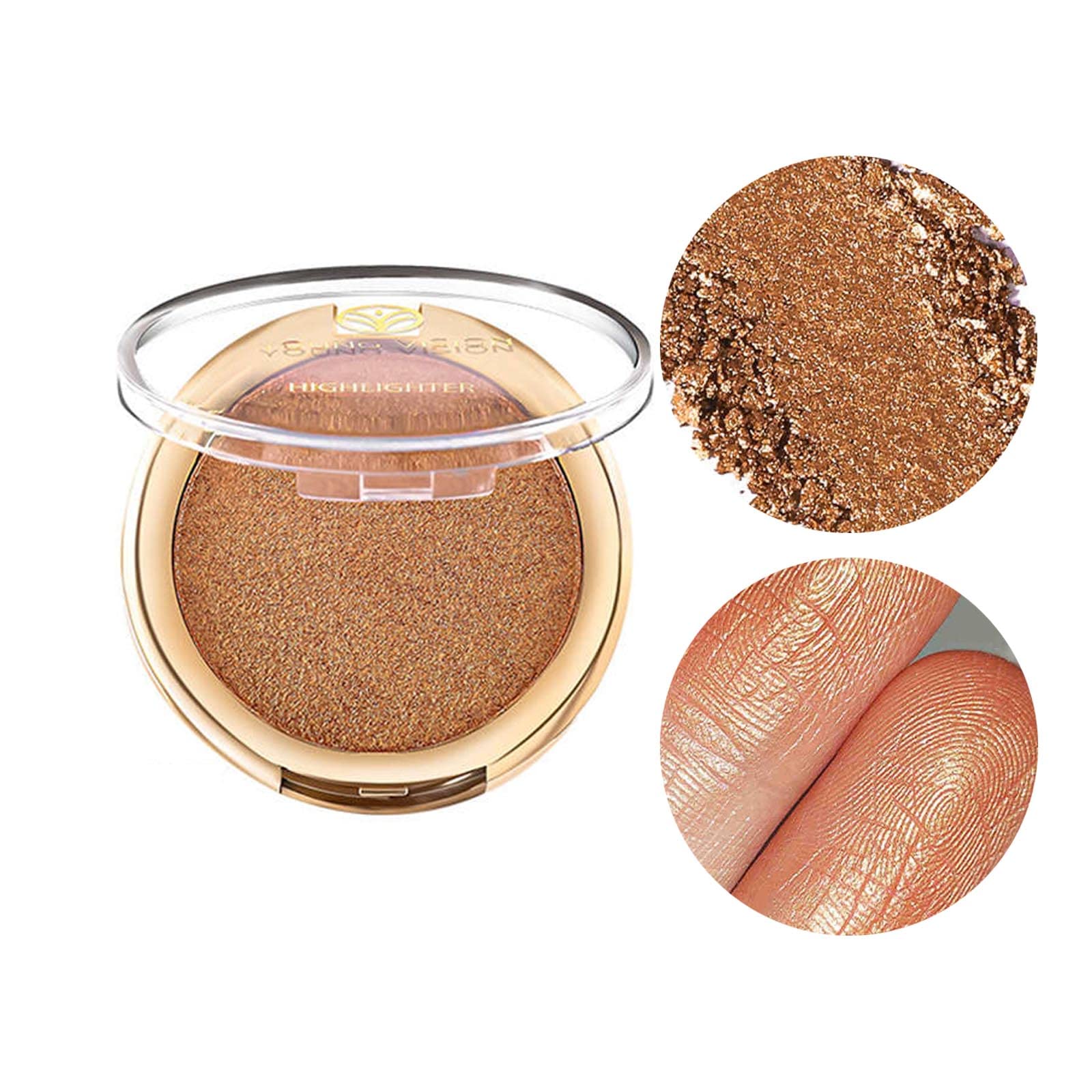 Shimmer Highlighter Powder Palette - Highlight & Contour Makeup Kit with Sheer Pearl Shine for Face Glow | 6 Shimmer Shades for Cheekbones, Nose & Body | Perfect for Night Out, Photoshoots & Special Occasions