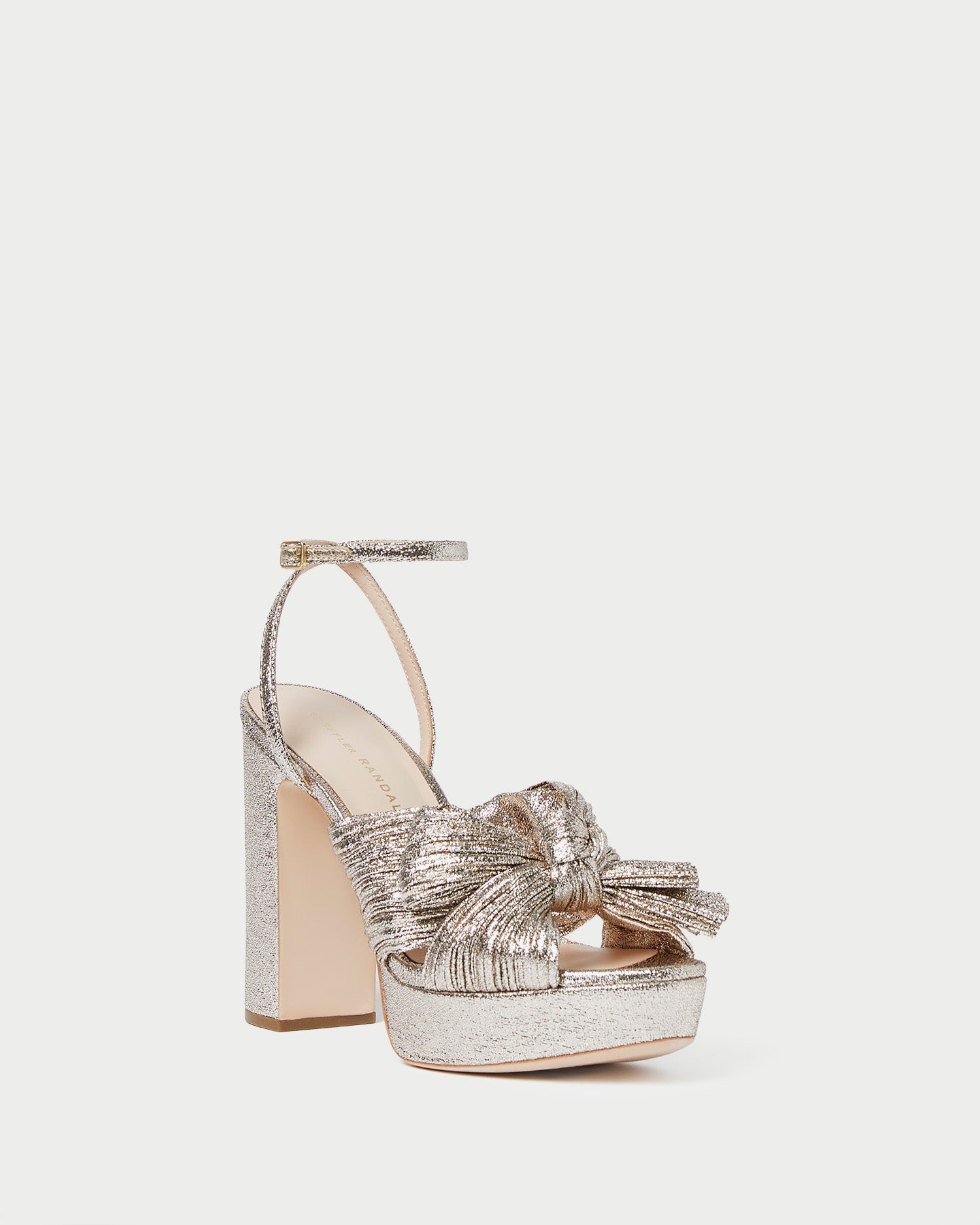 Natalia Champagne Platform Bow Heel - Elegant Women's High Heel Shoes for Weddings, Parties & Special Occasions