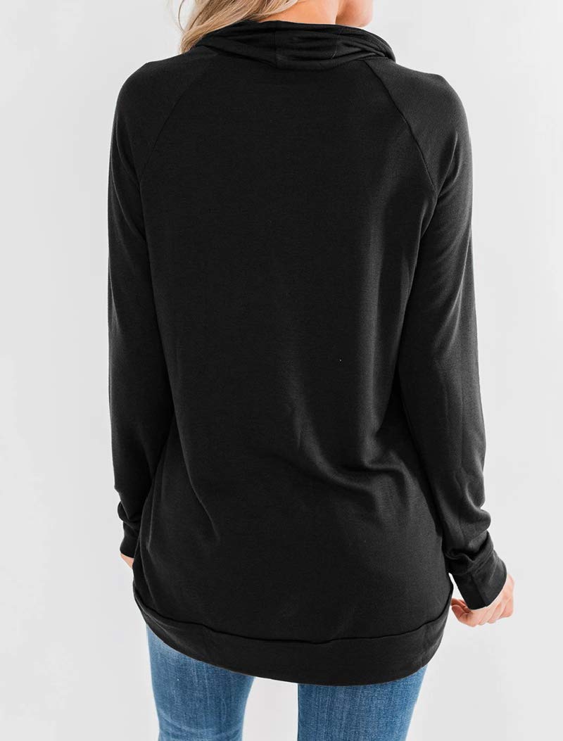 Fallorchid Women's Cowl Neck Tunic Tops - Long Sleeve Pullover Sweatshirt with Drawstring | Casual Loungewear for Fall & Winter | Perfect for Work, Travel & Everyday Comfort