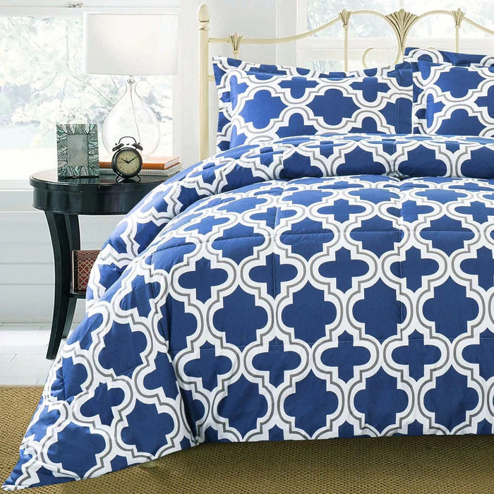 Premium Down Alternative Comforter Set - Soft & Hypoallergenic - Modern Trellis Design - Perfect for Bedroom Decor & Cozy Sleep