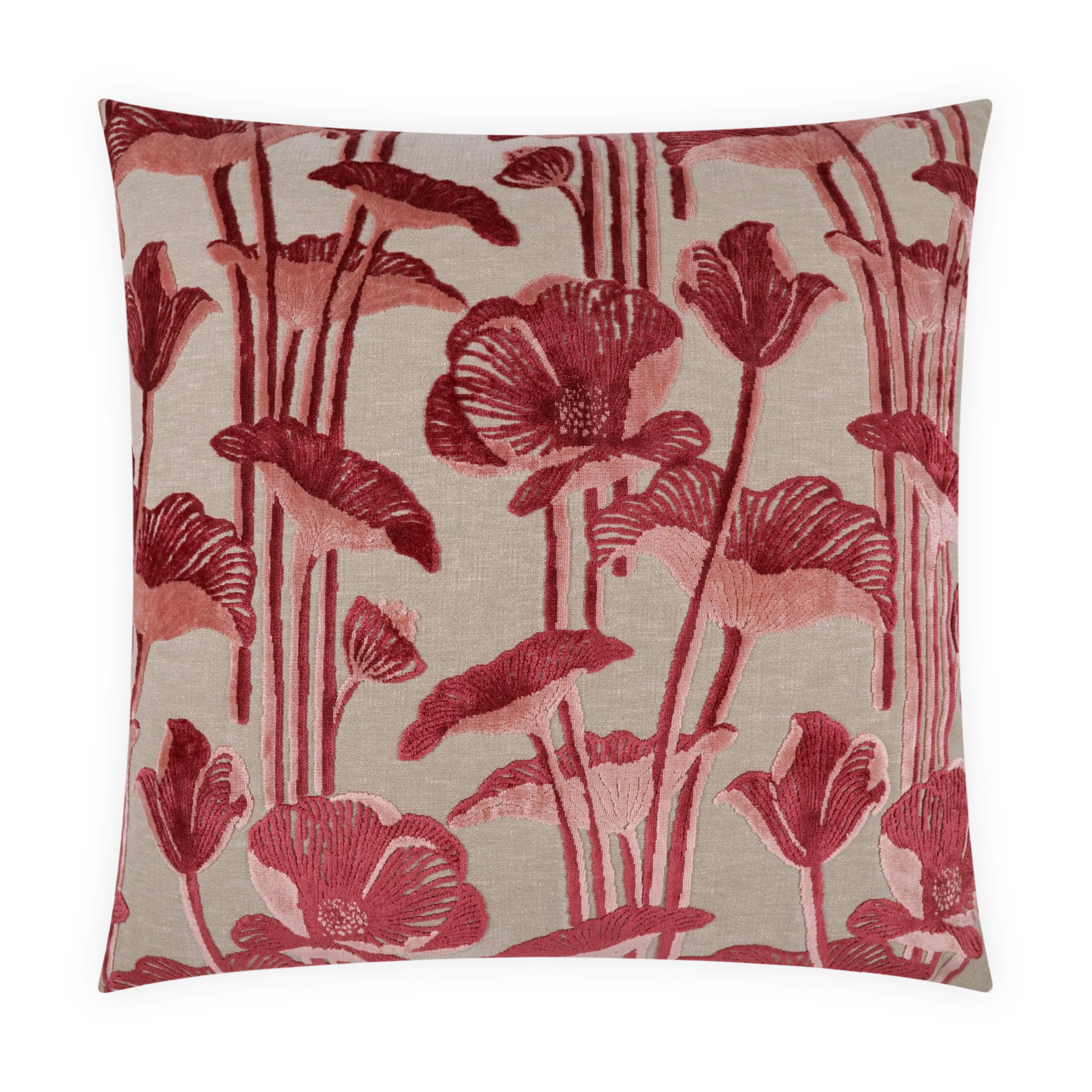 Poppy Pillow - Soft Floral Decorative Throw Pillow for Sofa, Bed & Couch - Perfect for Living Room, Bedroom & Nursery Decor