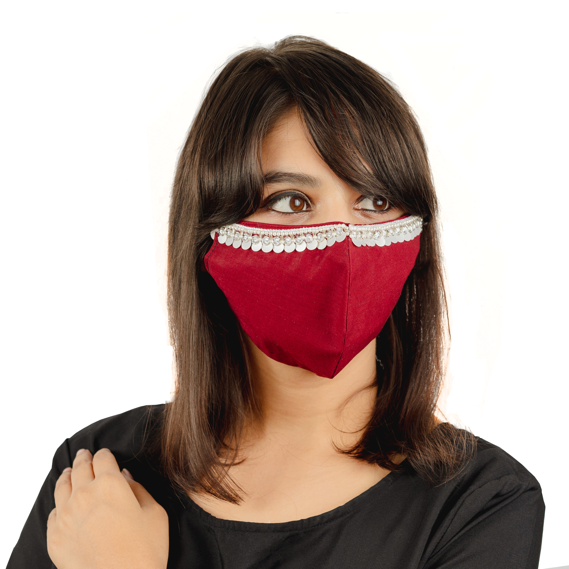 5-Pack Cotton Face Masks with Decorative Hanging Tassels - Soft Breathable Fabric for Daily Use, Travel & Outdoor Activities