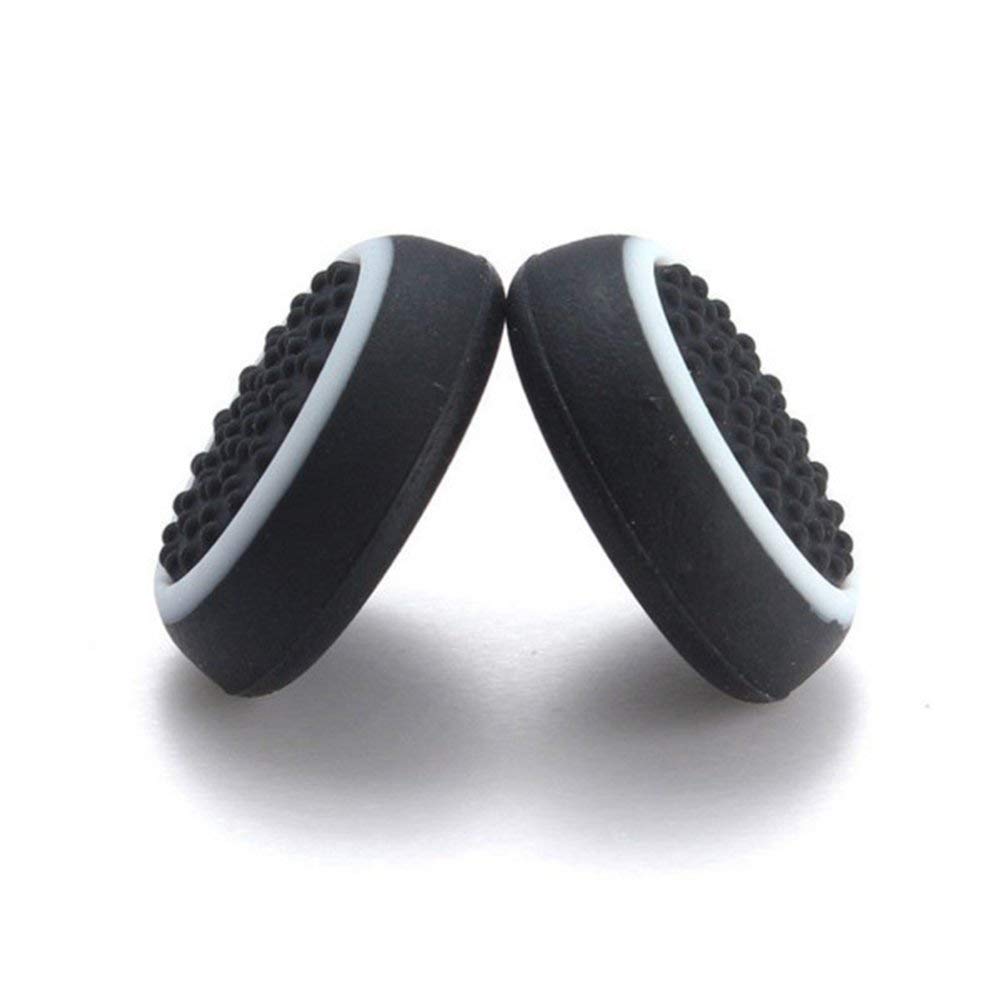 Nintendo Switch Joy-Con Silicone Thumb Grip Caps - Black & White Analog Stick Covers for Enhanced Gaming Comfort | Perfect for NS Controller Protection & Improved Grip During Long Play Sessions