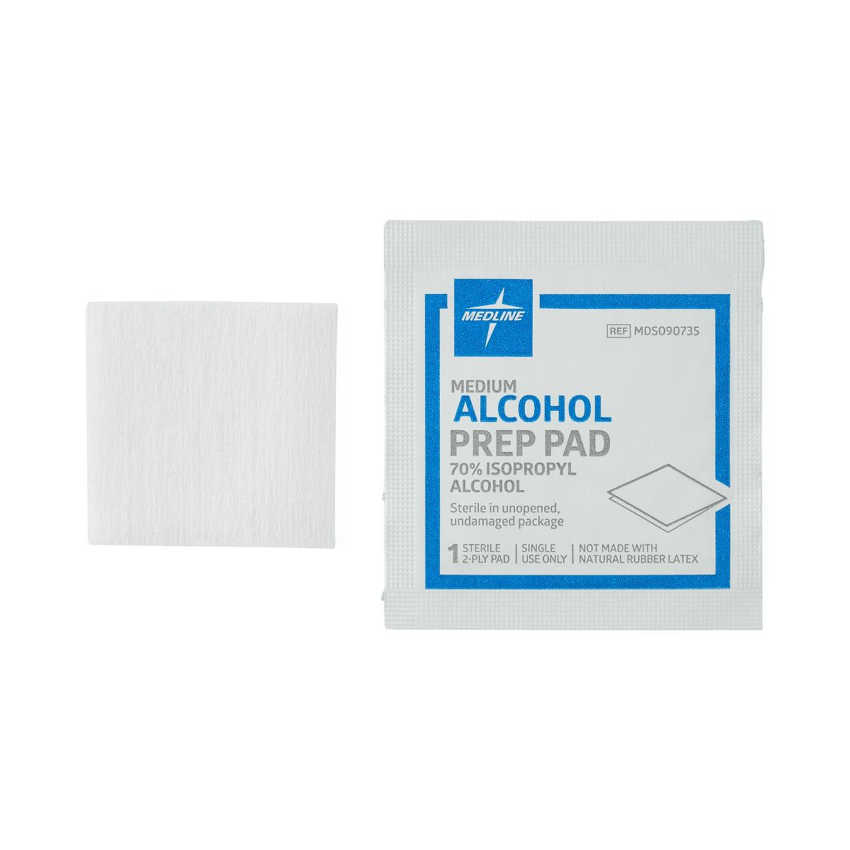 Sterile Alcohol Prep Pads (100 Count) - Medium Size 2x2 Inch for First Aid, Medical Use, Tattoo & Injection Cleaning - Disposable Wipes for Sanitizing Skin, Wounds & Medical Equipment