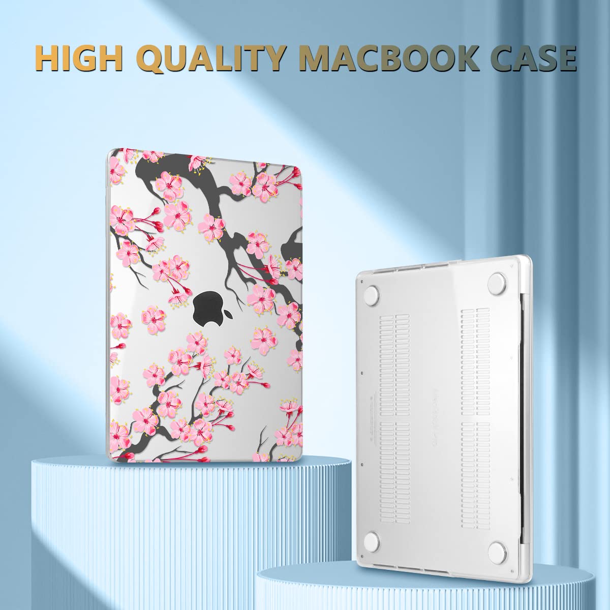 CISSOOK 16-inch MacBook Pro Hard Shell Case (2021-2024 Models) - Cherry Blossom Floral Design Protective Cover for MacBook Pro 16.2