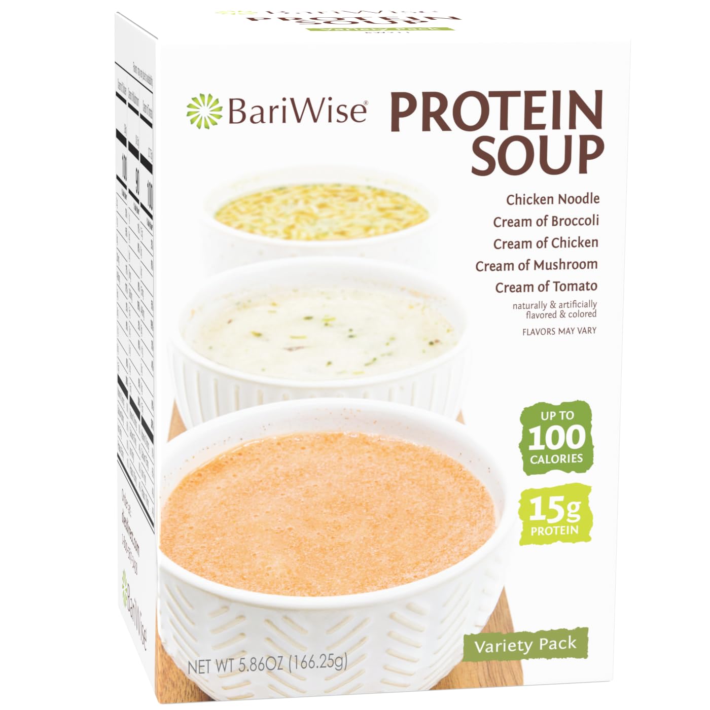 BariWise High Protein Soup Mix Variety Pack - 15g Protein per Serving, Low Carb, Gluten Free (7 Pack) | Quick & Easy Meal Replacement for Weight Loss, Keto Diet & Busy Lifestyles