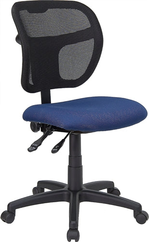 Ergonomic FLASH Mid Back Mesh Office Chair with Swivel & Height Adjustment - Navy Blue - Perfect for Home Office, Gaming & Workspaces