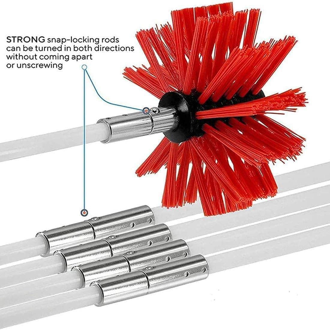**Imney Cleaning Brush Kit - Fireplace Flue Sweep Tools with Rotary Flexible Drill Attachment - Dryer Duct Cleaning Kit (410mm/15 Rods & 610mm/9 Rods) - Perfect for Chimney, Vent, and HVAC Maintenance**