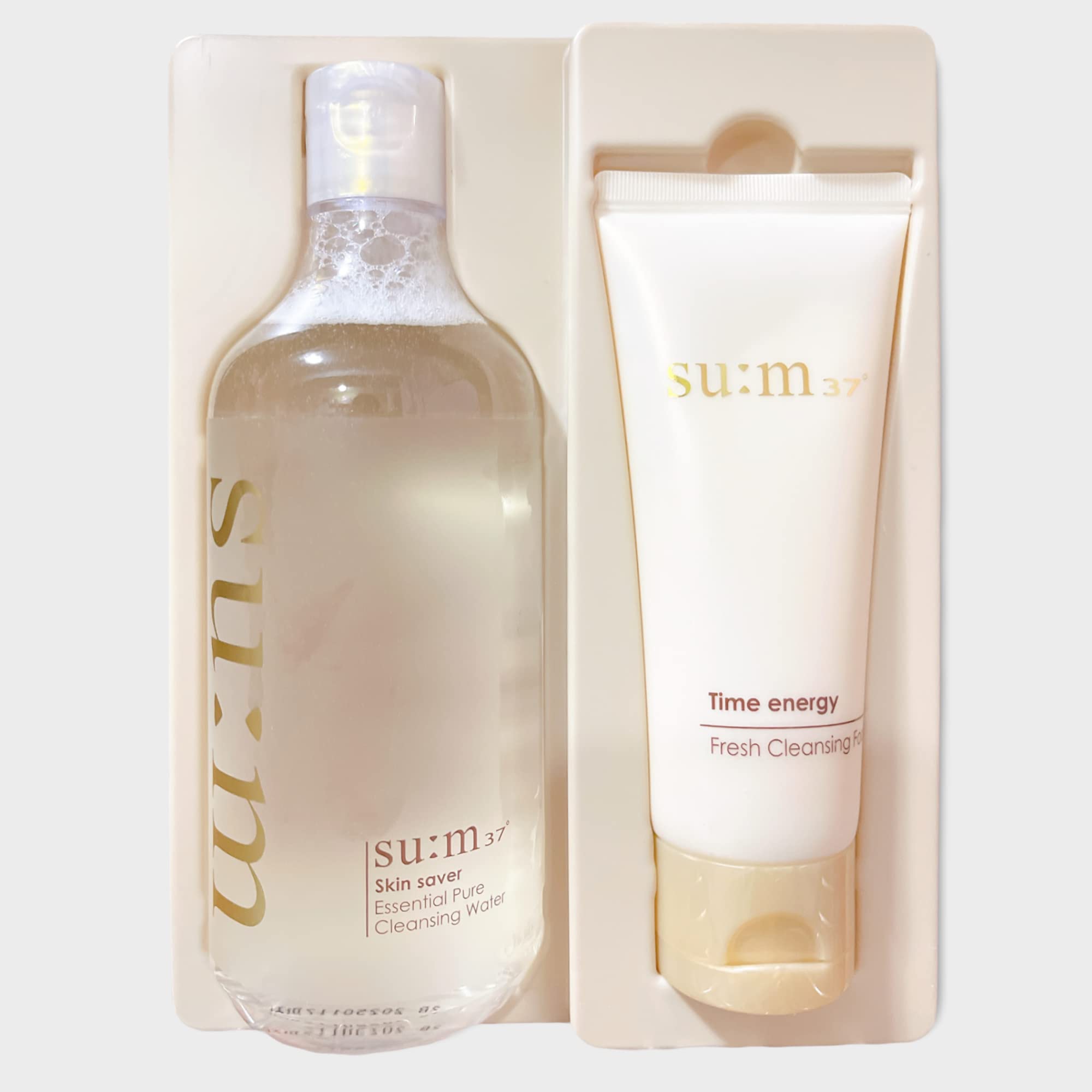 SUM37 Skin Saver Essential Pure Cleansing Water Special Set - Korean Skincare for Sensitive Skin | Gentle Makeup Remover & Daily Face Cleanser | Perfect for Travel & Nighttime Routine