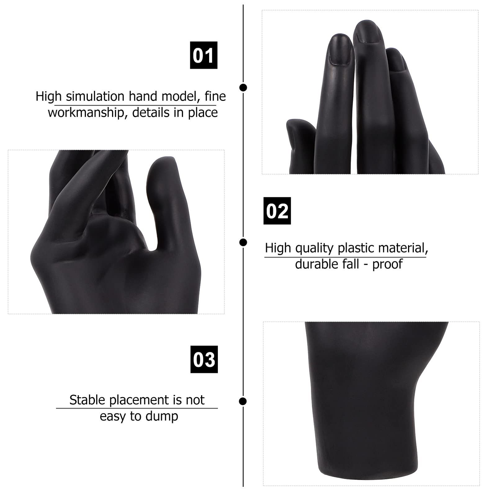 Cabilock 1pc Ring Display Hand Model - Jewelry Holder Stand for Bracelets & Rings - Perfect for Jewelry Stores, Boutiques, and Home Display