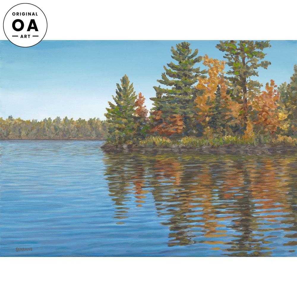 Vibrant Fall Foliage Lake Landscape Canvas Wall Art - Perfect for Home Decor, Office & Living Room Wall Decorations