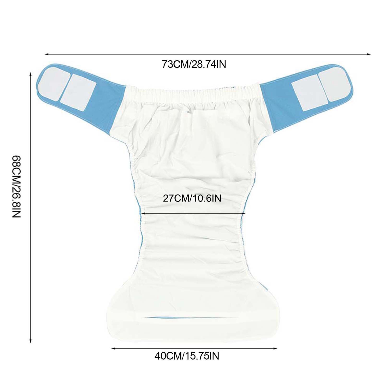 Waterproof Washable Reusable Adult Cloth Diapers for Elderly & Incontinence - Comfortable Pocket Nappies in Blue - Perfect for Swimming, Travel & Nighttime Protection
