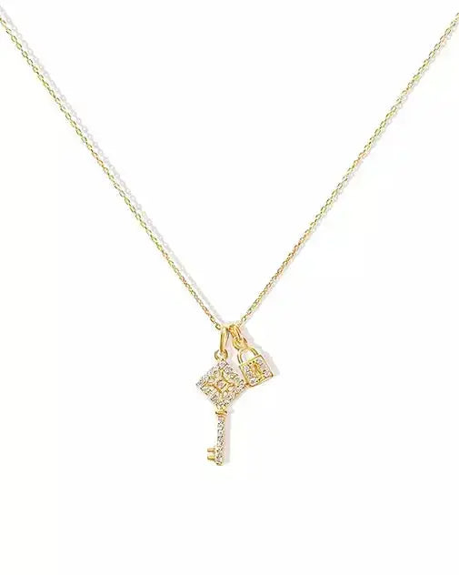 Elegant Key and Lock Pendant Necklace for Women - Vintage Style Jewelry Gift for Her - Perfect for Valentine's Day, Anniversary & Special Occasions