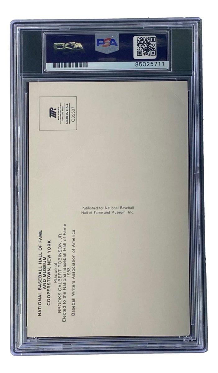 Brooks Robinson Autographed 4x6 Baltimore Orioles Hall of Fame Plaque Card with PSA/DNA Certification 85025711 - Perfect for Baseball Memorabilia Collectors & Sports Fans Display