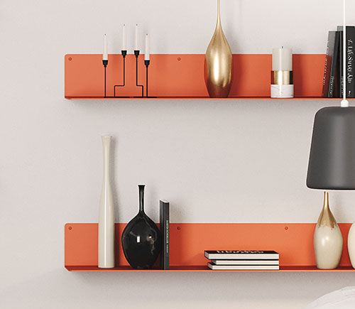 Bender FM 5 Metal Wall Shelf - Industrial Style Floating Shelves for Home & Office Decor - Perfect for Living Room, Bedroom, Kitchen Storage & Display