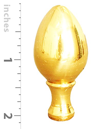 Royal Designs Egg Lamp Finial for Lamp Shade - 2.25 Inch Polished Brass - Elegant Lighting Accessory for Bedroom, Living Room & Home Decor