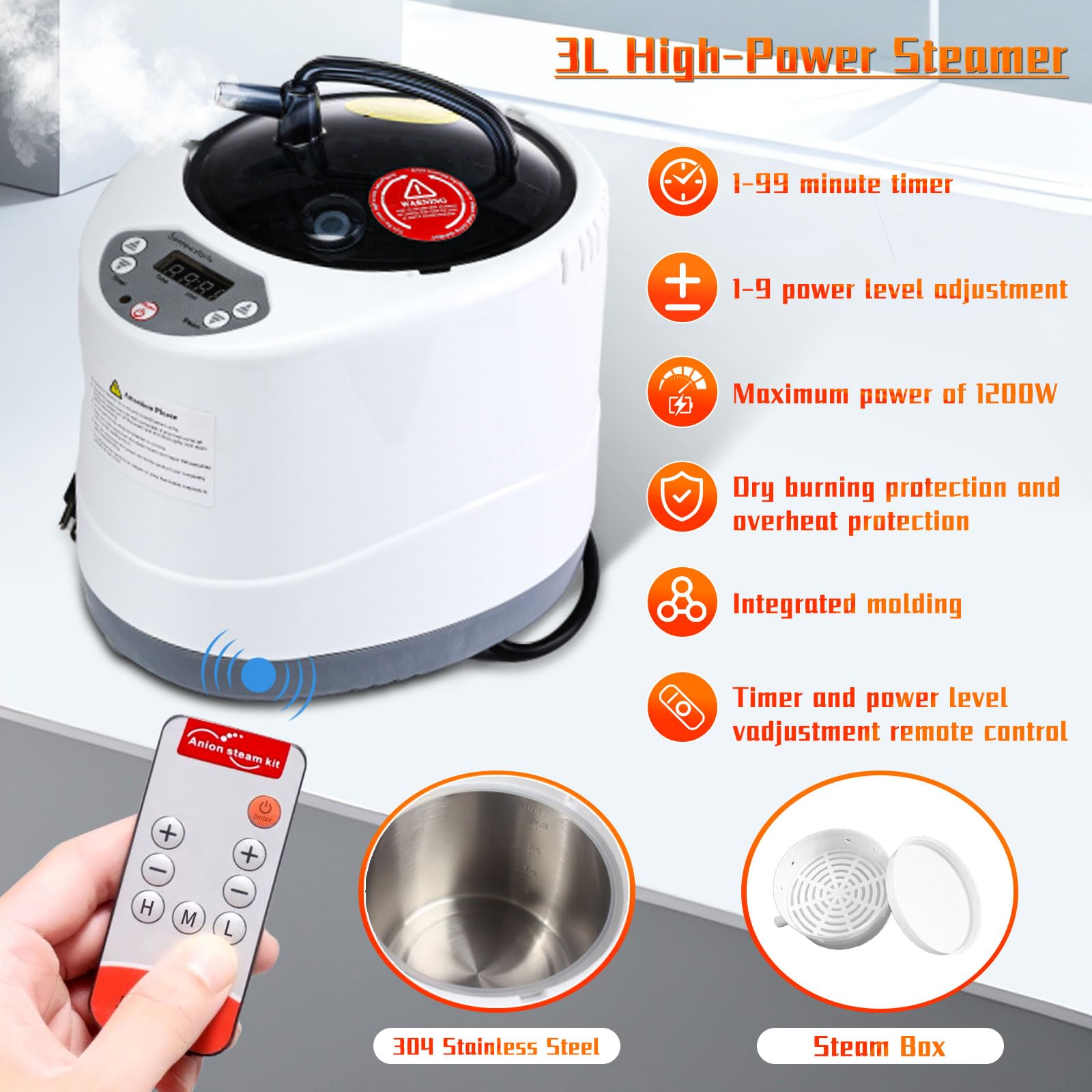 XXL Portable Sauna for Home & Outdoor Use - Fast Heating 3L Steam Generator with Oversized Chair | Perfect for Athletes, Relaxation & Detox