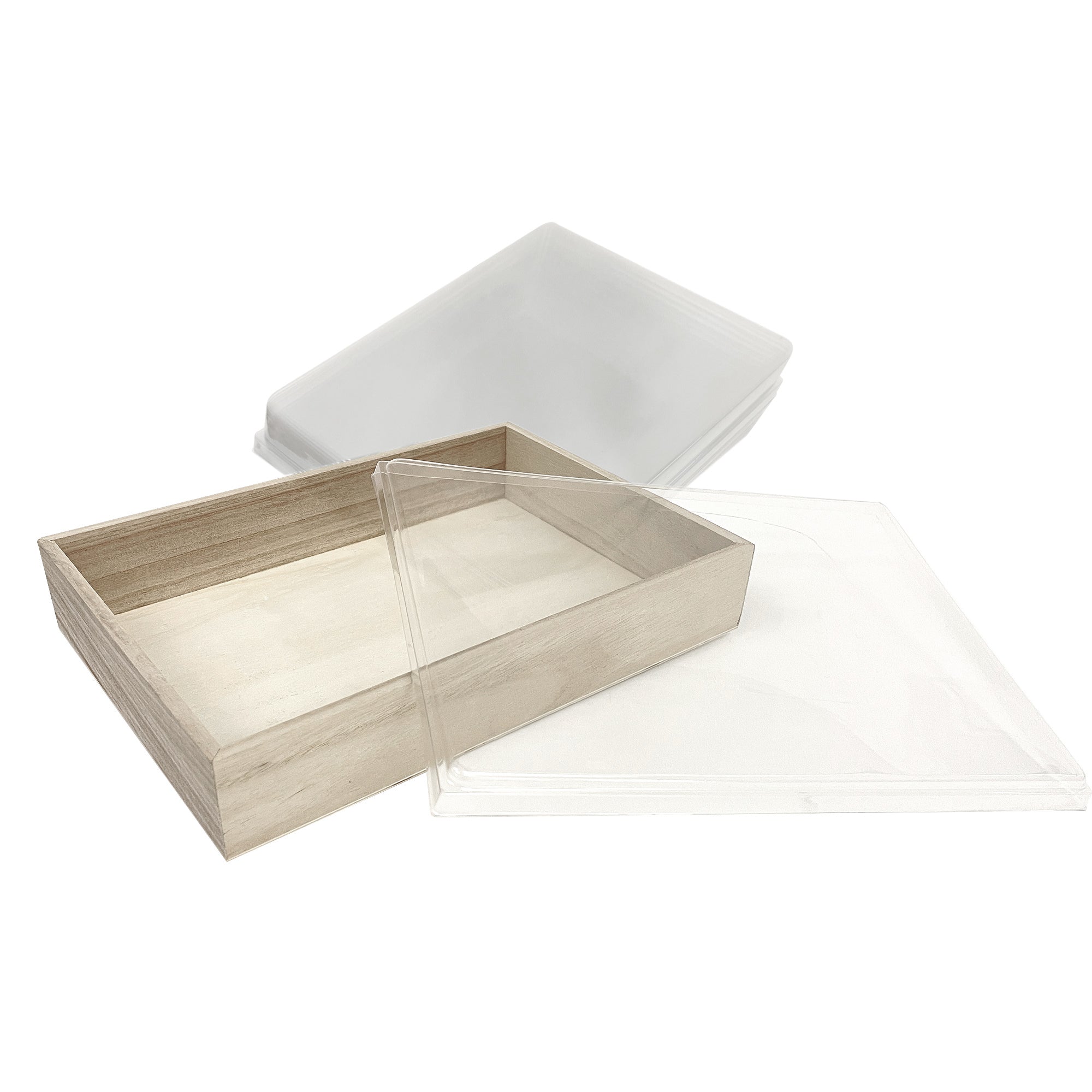 Tree Choice 11 x 7.8 Inch Square Clear Plastic Lids with View Window - 25 Count (Lids Only) - Perfect for Food Storage Containers, Meal Prep & Bakery Packaging