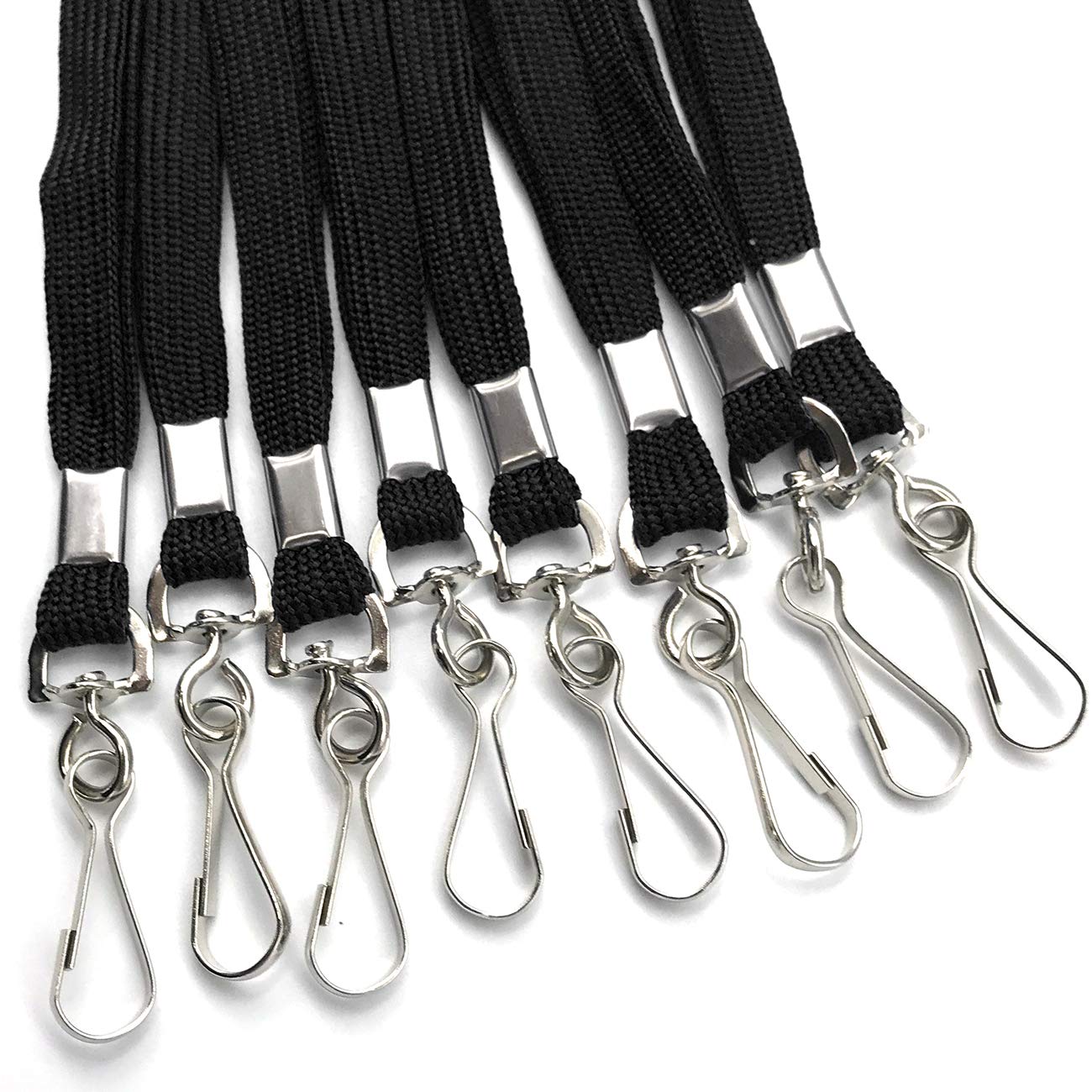 Beebel Breakaway Lanyard with J Hook - Black ID Badge Holder for Work & Events