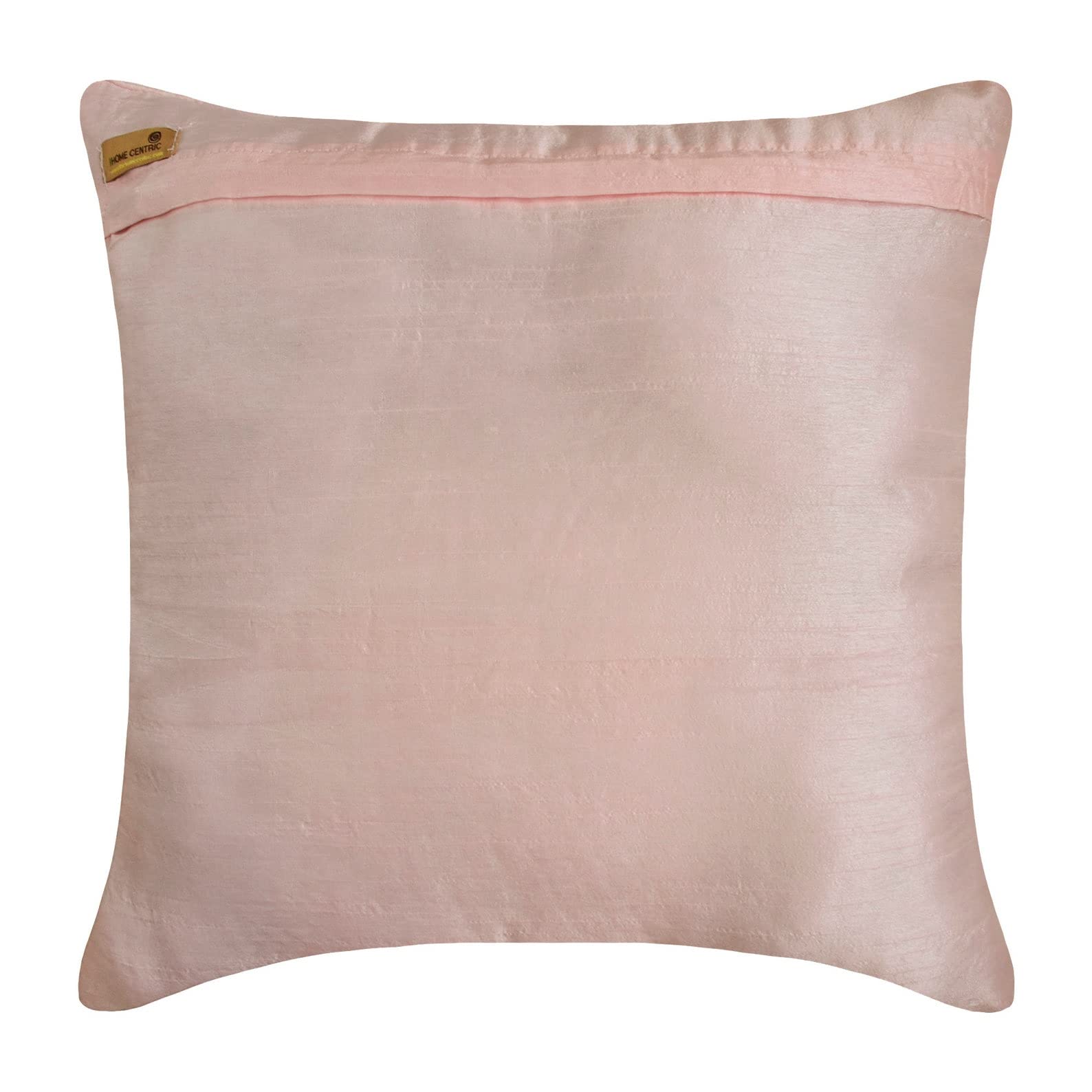 HomeCentric Pink Rose & Sequins Pillow Cover 18x18 Inch - Floral Silk Square Cushion Case for Sofa, Couch, Bedroom Decor - Perfect for Living Room, Bedroom, and Home Styling