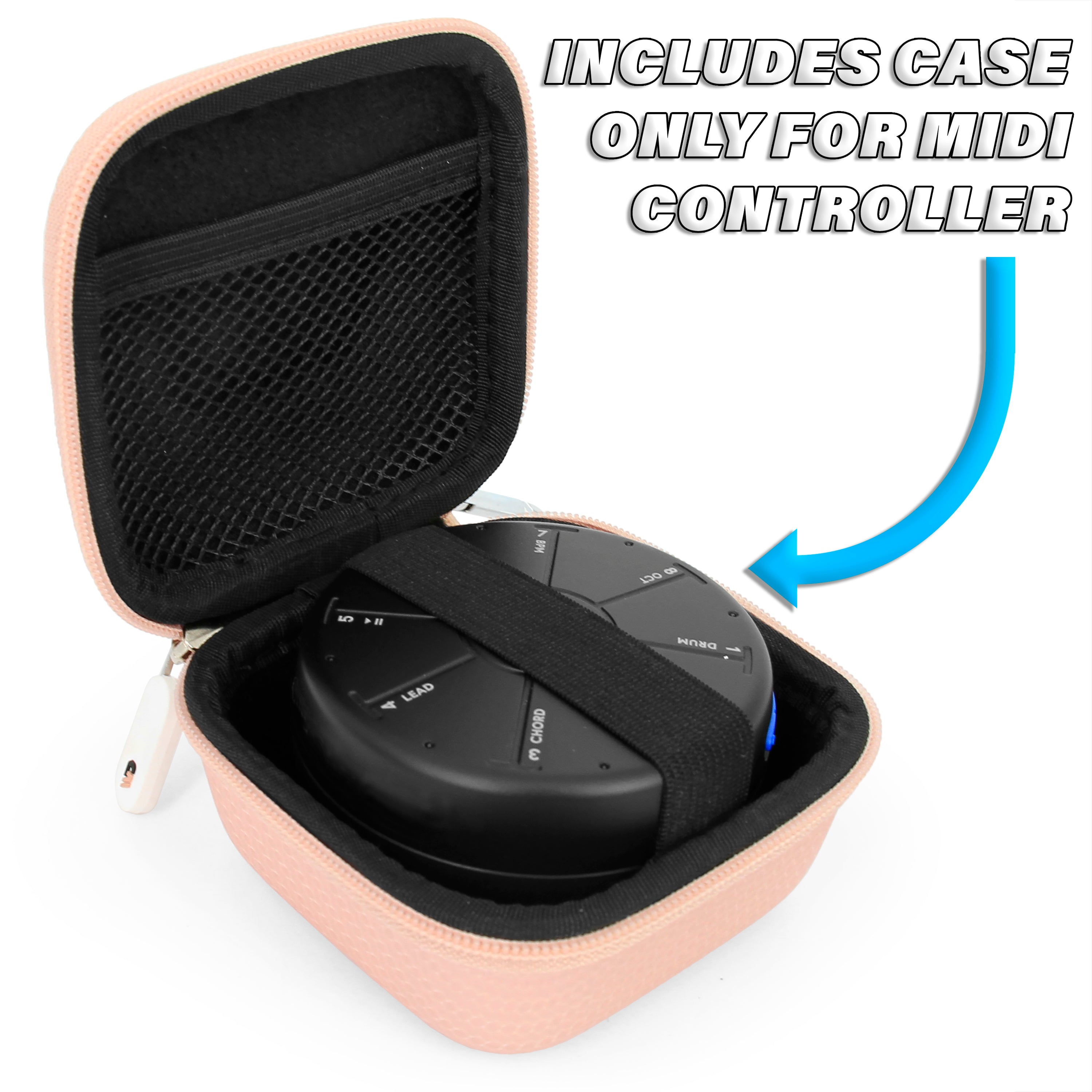 CASEMATIX Premium Rose Gold Carrying Case for Orba 2 Artiphon - Portable Protective Storage for Handheld Multi-Instrument - Perfect for Travel, Studio & Live Performances