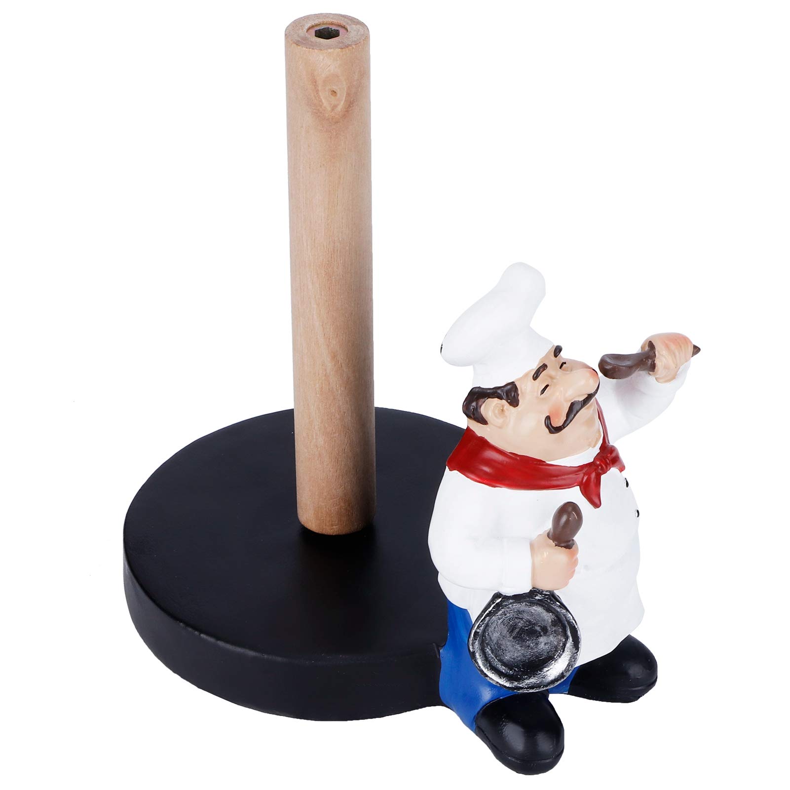 Italian Chef Figurine Paper Towel Holder - Countertop Kitchen Decor & Paper Roll Dispenser for Restaurants, Home, and Office Use - Perfect for Italian-Themed Kitchens and Dining Areas