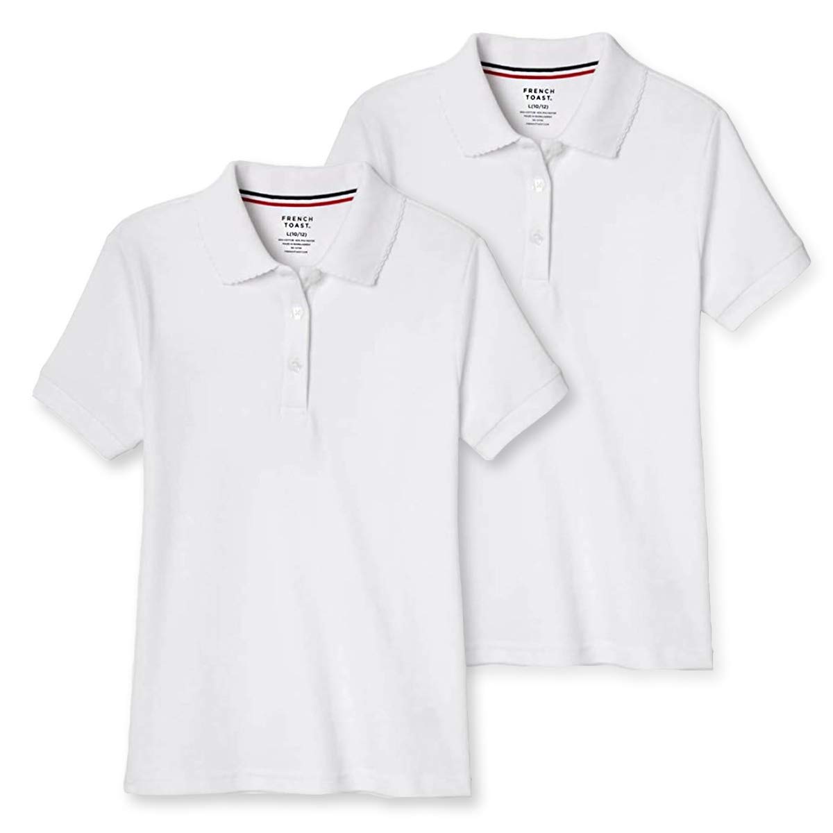 French Toast Girls' Interlock Short Sleeve Polo Shirt 2-Piece Set - Comfortable School Uniform & Play Outfit for Toddlers