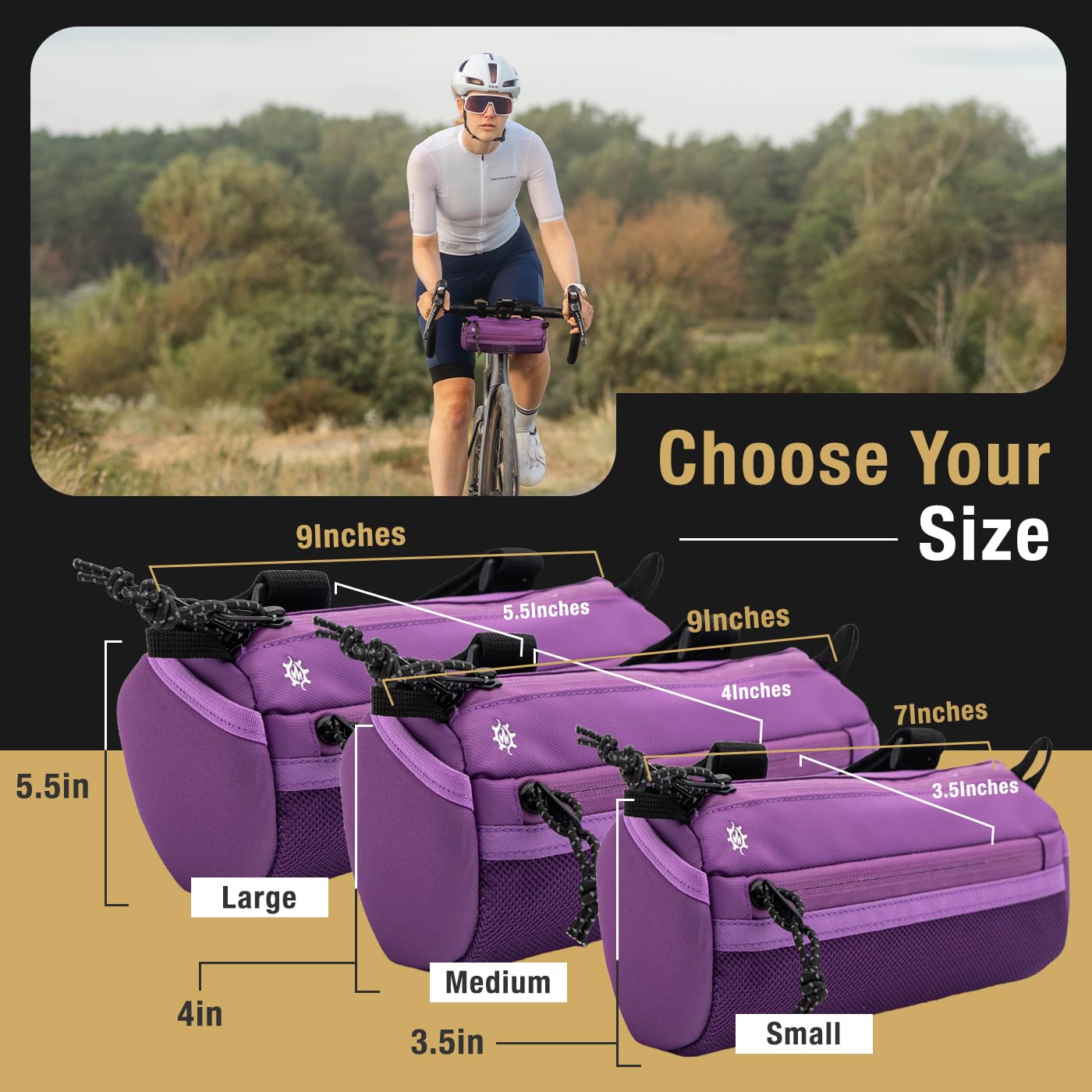 Lumiere & Co. Waterproof Bike Handlebar Bag - Front Bicycle Storage Pouch for Mountain & Road Bikes - Compact Cycling Accessory for Phone, Keys & Essentials - Perfect for Commuting, Touring & Outdoor Adventures