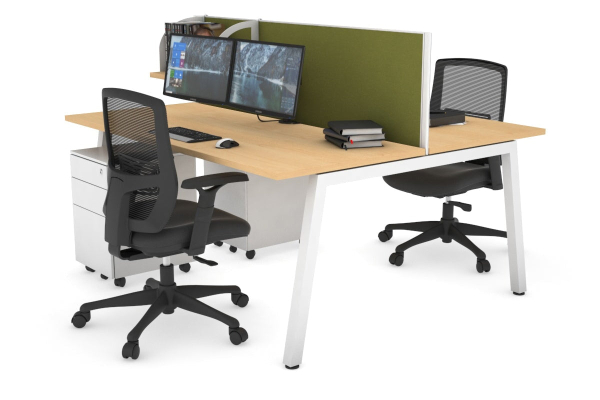 Quadro 2 Person Office Workstation Desk [1400L x 700W] - Perfect for Shared Workspaces & Collaborative Office Environments