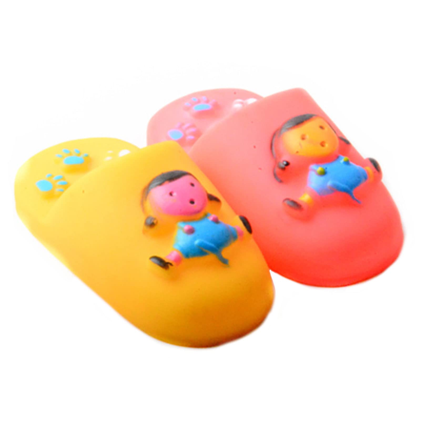 Hislaves Durable Bite-Resistant Rubber Dog Chew Toy - Super Soft Squeaky Slipper Shaped Chew Toy for Medium Dogs - Perfect for Indoor Play & Stress Relief for Home Pets