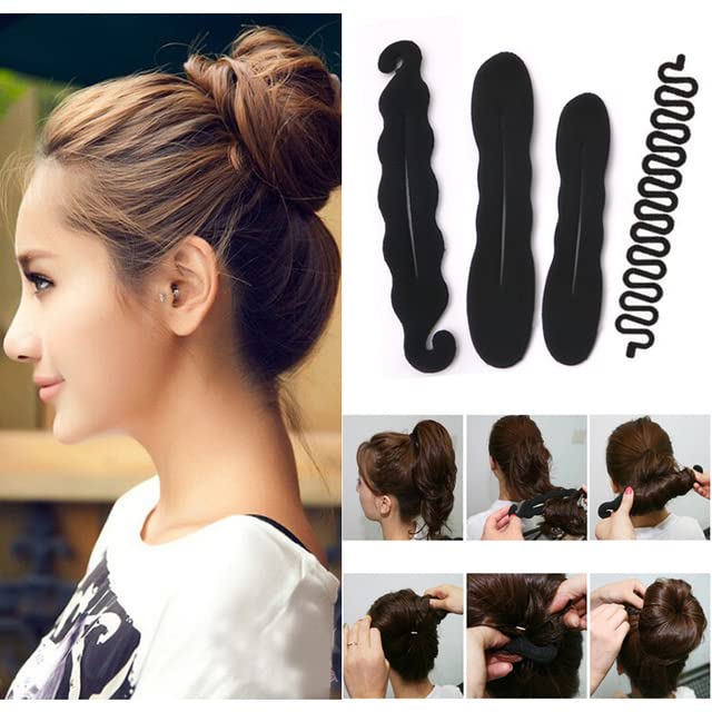 ASG Women's Hair Styling Twist Clip & Bun Maker - 4 Pack Hair Accessories for Braiding & Updos - Perfect for Everyday, Work & Special Occasions
