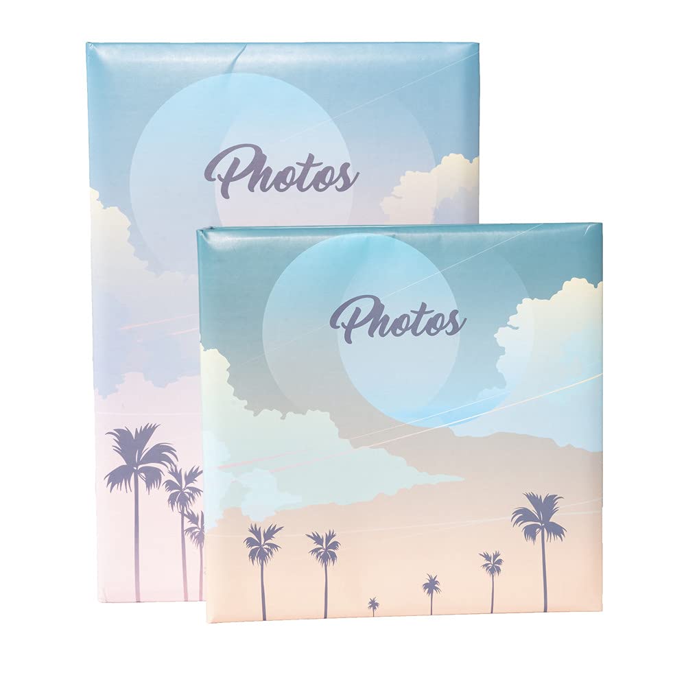 Exacompta Sunset Photo Album - 8.9 x 8.7 Inch (225 x 220mm) 100 Page Scrapbook with Plastic Pockets for 200 Photos - Trendy Matte Laminated Cover - Perfect for Wedding, Travel & Family Memory Preservation