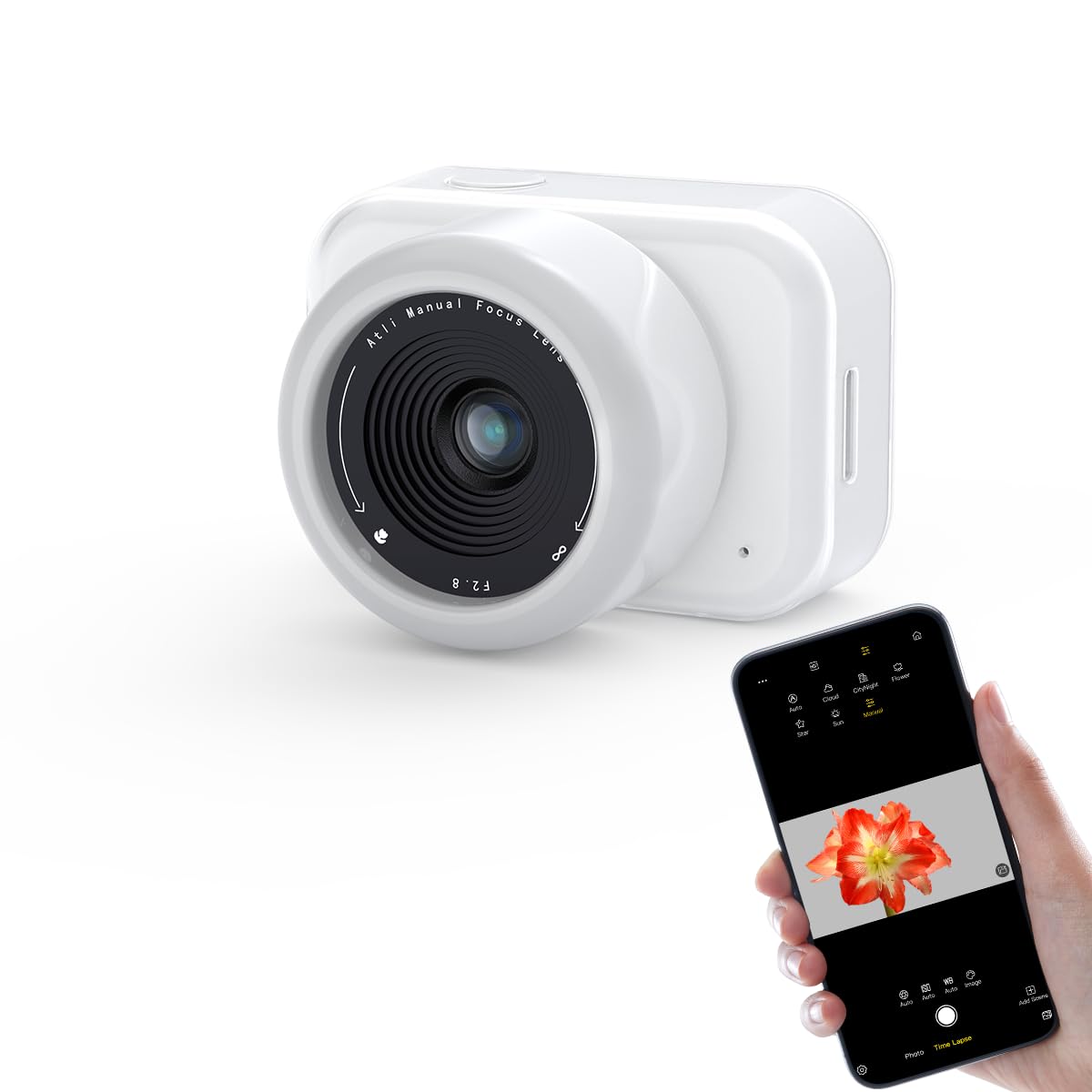 ATLI T100 Lite 1080P Time Lapse Camera with HDR & APP Control - Professional Timelapse Video Camera for Plant Growth, Indoor Construction, DIY Projects, and Creative Photography
