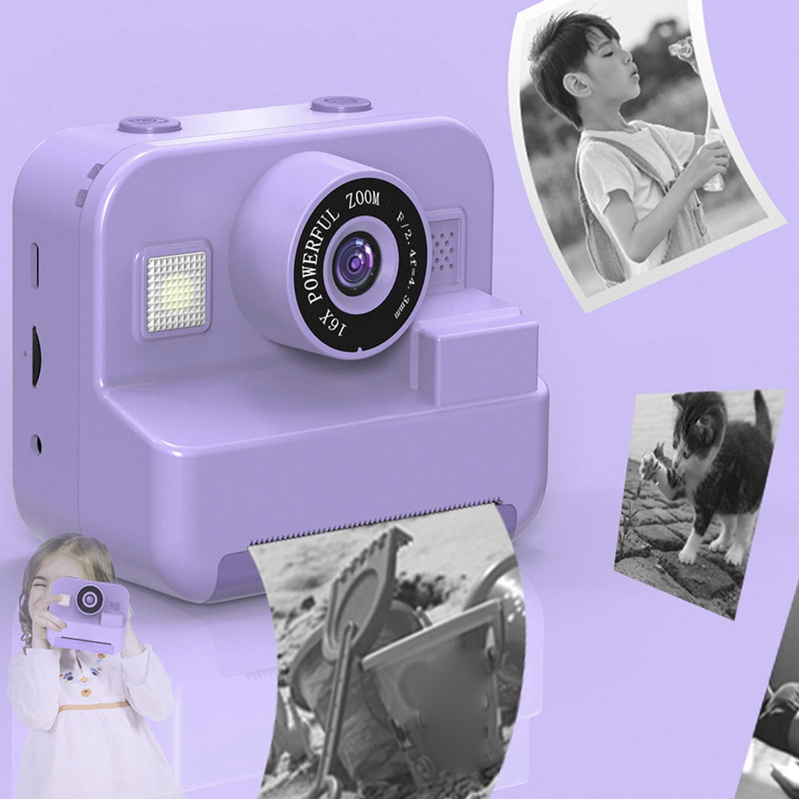Instant Print Camera for Kids - 1080P HD 12MP Digital Camera with 2.4