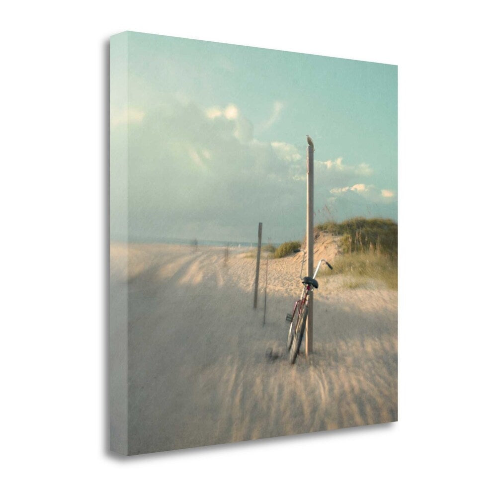 Biking On Ocracoke By Dawn D. Hanna - Premium Giclee Art Print on Gallery Wrapped Canvas - Ready to Hang Wall Decor - Perfect for Living Room, Bedroom or Office Decor