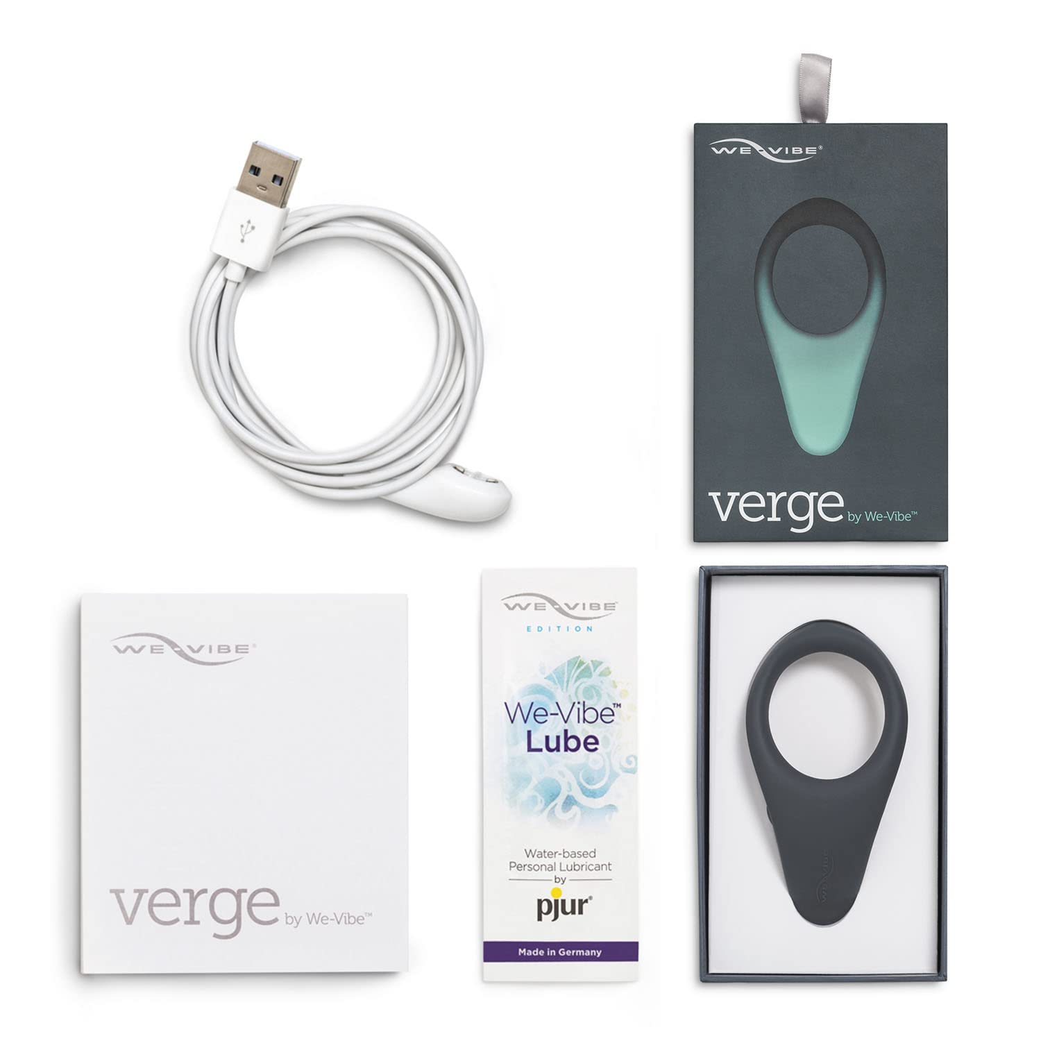 We-Vibe Verge Vibrating Cock Ring - App Controlled Male Vibrator with 10 Vibration Modes | Silicone Penis Ring for Men & Couples | Wearable Adult Toy for Enhanced Pleasure | Perfect for Couples Play & Solo Stimulation