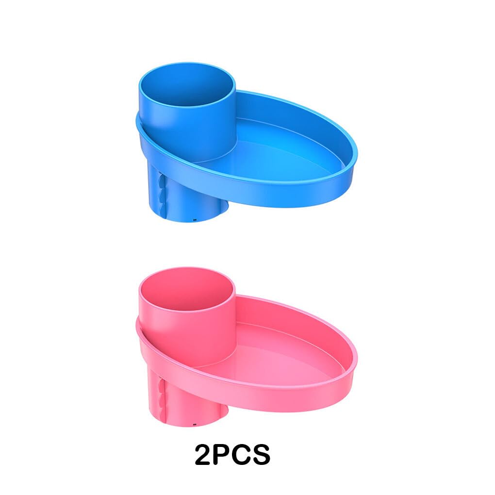 2-Pack Car Seat Cup Holder & Snack Tray - ABS Travel Tray for Strollers & Car Seats - Secure Snacks & Drinks On-The-Go - Perfect for Road Trips, Baby Strolls & Family Travel