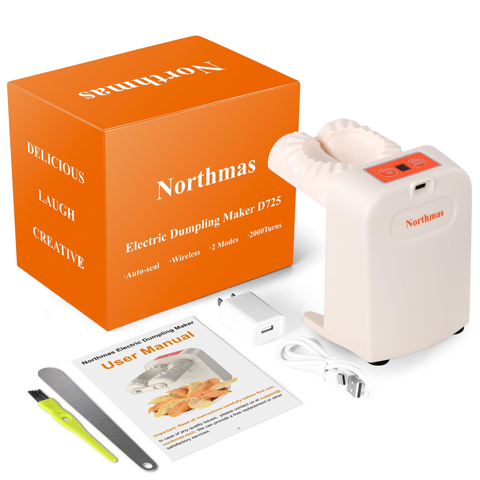 Electric Dumpling Maker Machine - Automatic Dumpling Wrapper & Filling Tool, 2000 RPM Cordless Operation, BPA-Free for Healthy Cooking | Perfect for Home Kitchen, Party Snacks & Asian Cuisine Preparation