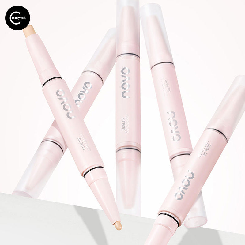 NOVO Dual Ended Highlighter & Concealer Pen - Creamy Makeup Stick for Face Contouring & Brightening - Perfect for Everyday Glam & Photo Shoots