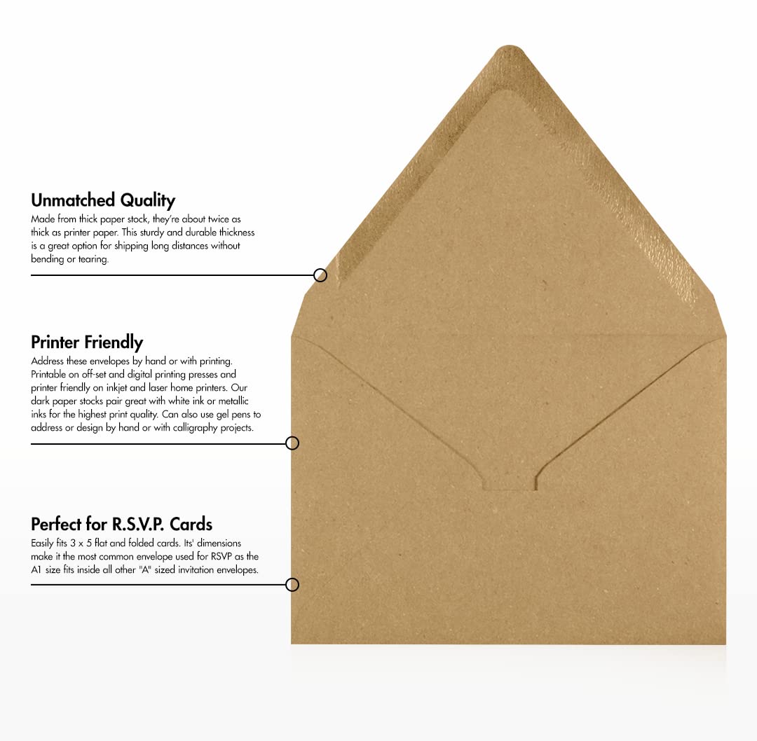 Premium LUXPaper 4Bar A1 Contour Flap Invitation Envelopes - 3 5/8