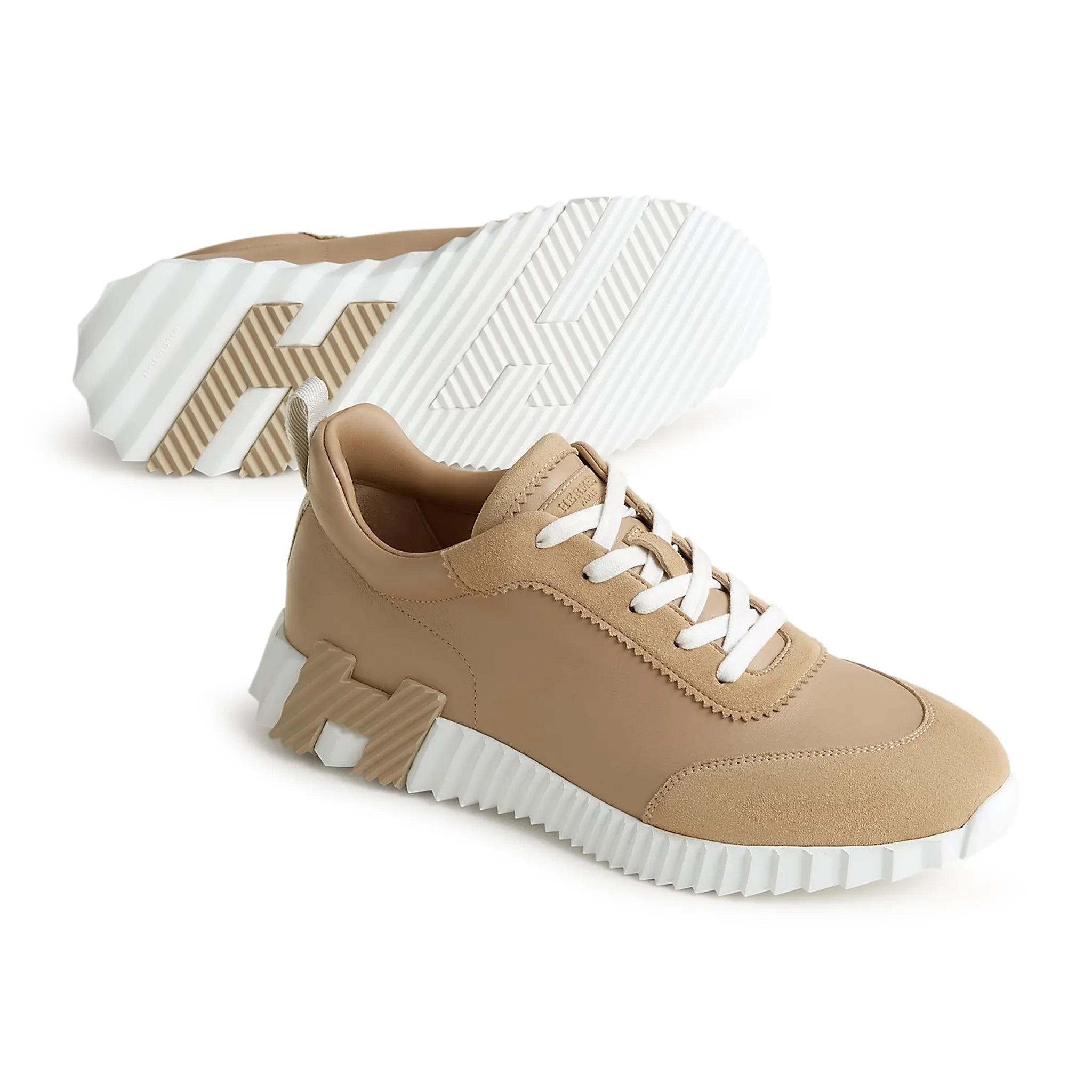 Hermès Paris Bouncing Sneaker - Beige Linen Luxury Casual Shoes for Women | Perfect for Everyday Wear, Office & Social Events