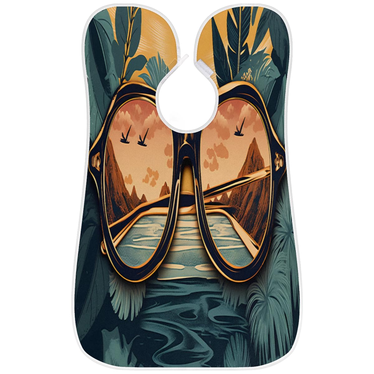 Waterproof Cartoon Sunglasses & Beard Shaving Bib for Men - Artist Apron for Hair Dye, Makeup & Barber Cape - Sink Hair Catcher & Beard Trimming Tool - Perfect for Salon, Home Grooming & DIY Hair Coloring