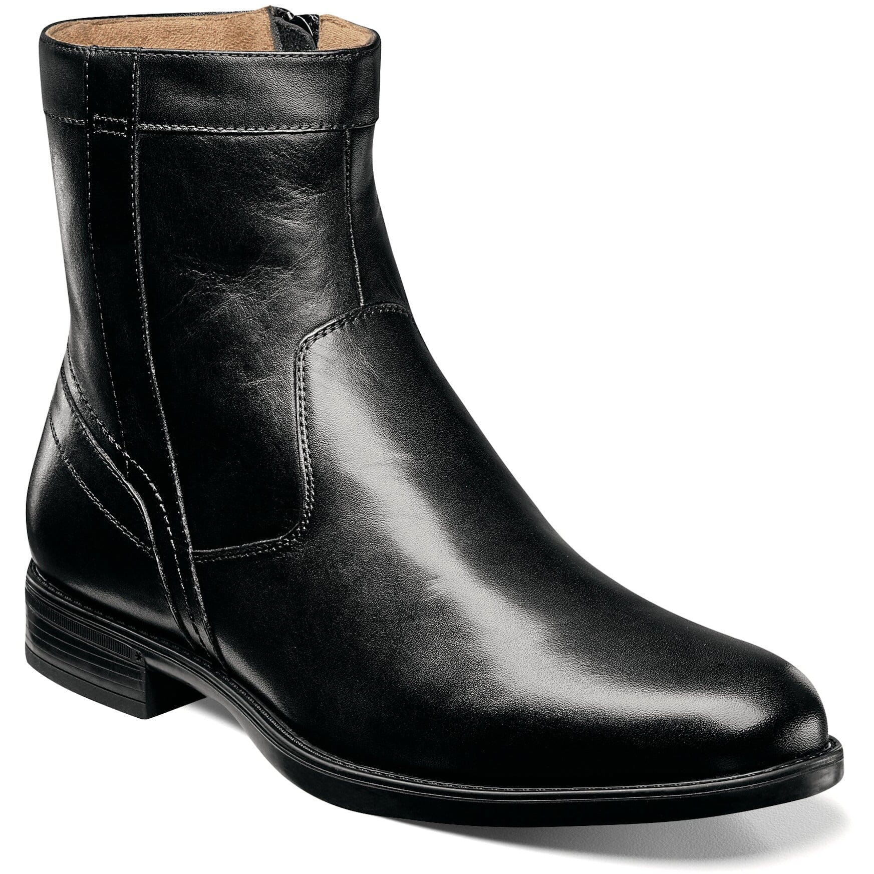FLORSHEIM MIDTOWN Plain Toe Zipper Boots for Men - Medium & Wide Width - Comfortable Dress & Casual Boots for Work, Office & Everyday Wear
