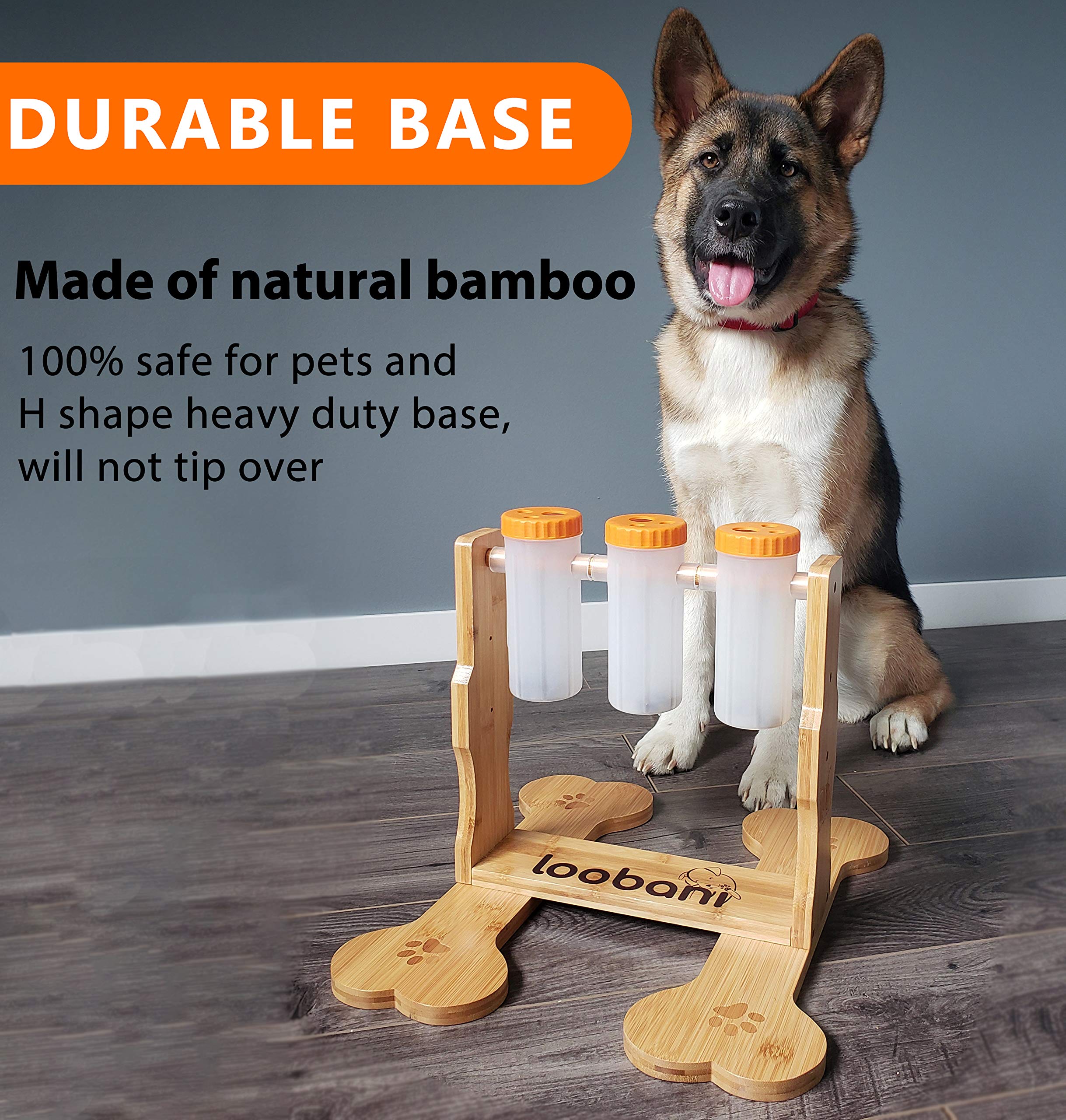 LOOBANI Interactive Dog Puzzle Toys - Wooden Treat Dispensing IQ Training Game for Small to Large Dogs | Mental Stimulation & Boredom Relief | Slow Feeder & Entertainment Toy for Indoor Play & Travel