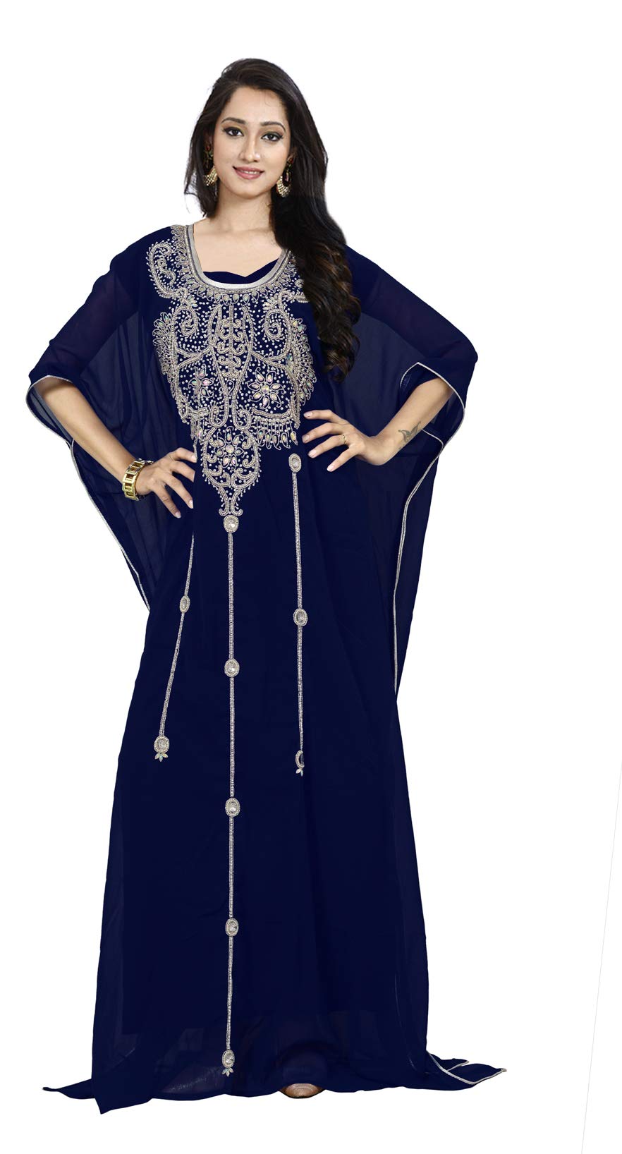 KoC Women's Kaftan Farasha Caftan Kimono Long Maxi Dress - Summer Beach Cover Up Dress Free Size - Perfect for Beach Vacations, Pool Parties & Boho Fashion